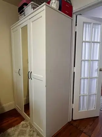 IKEA SONGESAND White Wardrobe / Armoire with Mirror Door – $75 OBO
