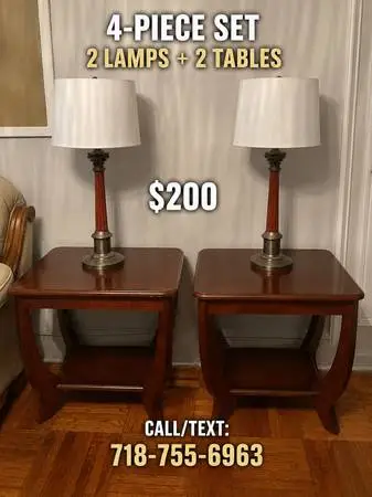 2 Matching Solid Wood End Tables – Excellent Condition