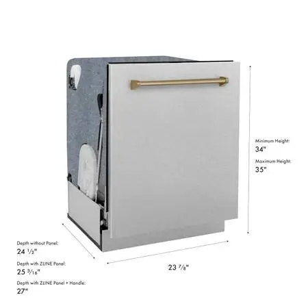 ZLINE 24 in. Dishwasher Panel in DuraSnow Stainless Steel #11848