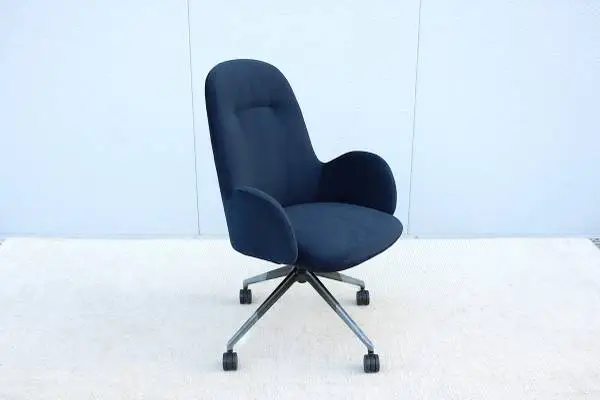 Steelcase West Elm Work Kent Office Desk Chair Royal Blue Velvet, New