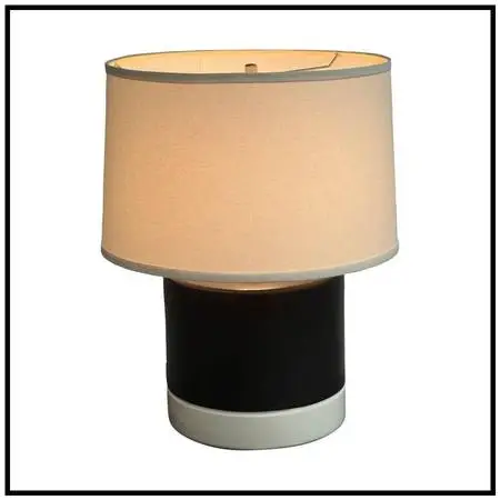 Modern Black + White Ceramic Table Lamp