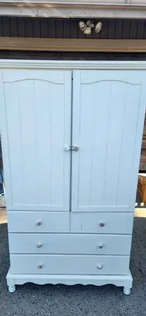 White new Sandy beach Armoire