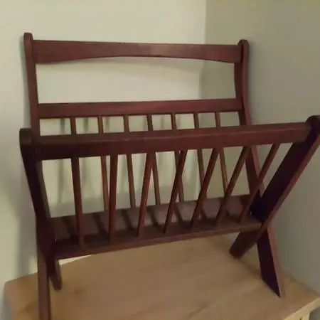 Mid Century Danish Modern Teak Folding Magazine Rack.