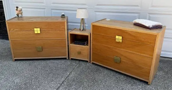 MCM bedroom set 2 dressers 1 nightstand