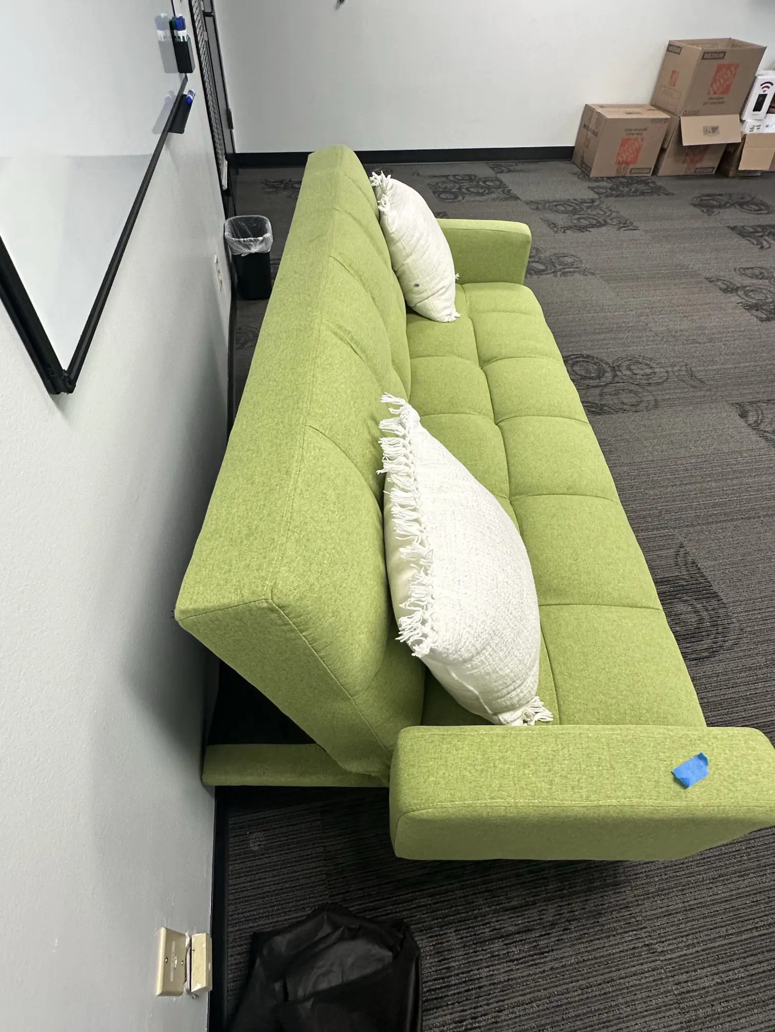 Modern Green Convertible Futon Sofa / Sleeper Couch
