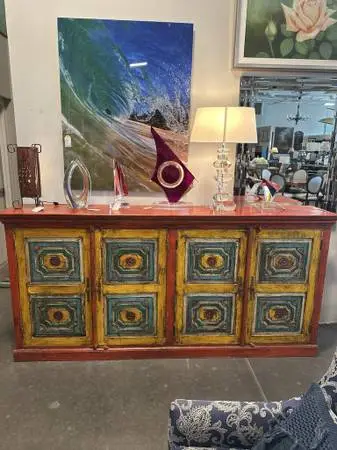 Mondavi Colorful Painted 8 door Sideboard- 95X17X45H