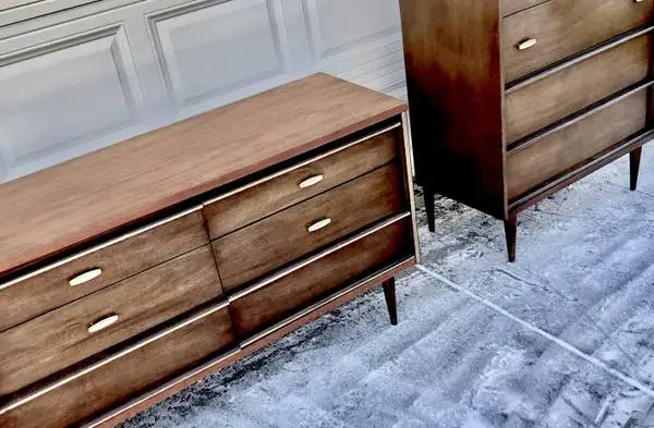Basset SET of 2 Mid century long and Tall dresser