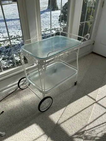 Vintage Lyon Shaw Wrought Iron Metal Serving Cart
