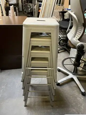 Counter Height STools-Silver--Sold as pair