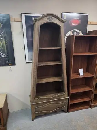 Tall Four Tier Dark Wood Bookshelf / Display Shelf #530-1