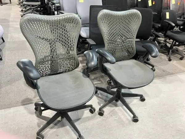 Herman Miller Mirra Office Chair w/ Light Gray Back and Graphite Seat