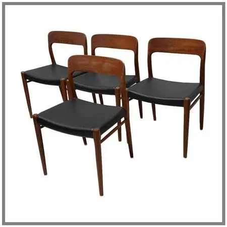 Niels Otto Møller For J. L. Møllers Model 75 Teak Side Chairs, Set O