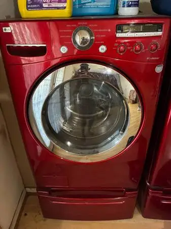 Washer dryer and fridge.