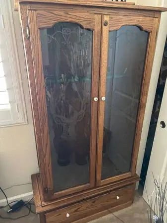 Oak Gun Cabinet