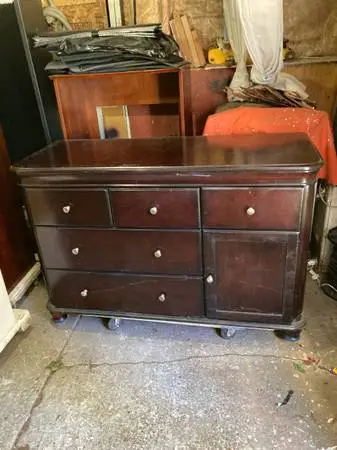 Solid wood side by side dresser