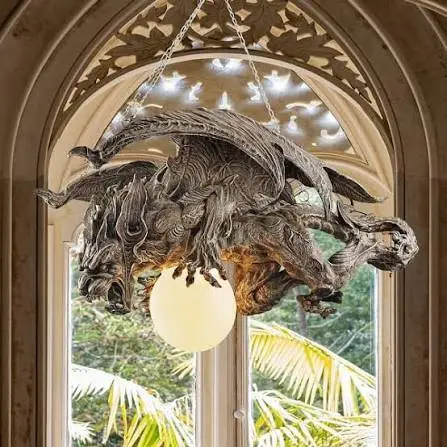 Dragon Sculpture Chandelier (nearly 2 1/2 ft length)