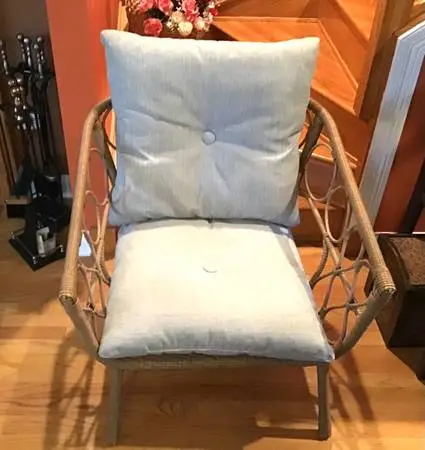 American rattan lounge chair with cushion