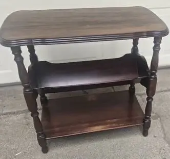 MCM AmericanClassical Three Tier Walnut Magazine Rack Console Table
