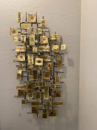 Vintage brass C. Jere style wall sculpture