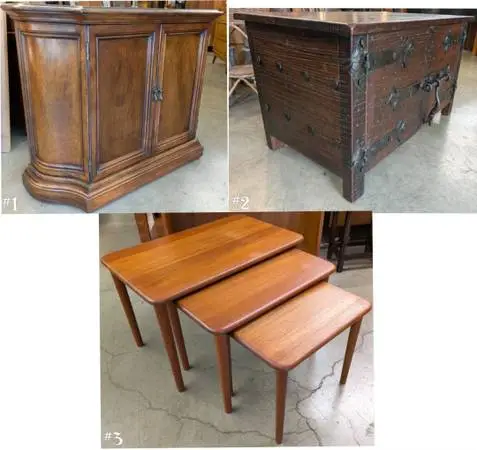 MCM End Tables, Side Table, Nesting & Entryway Wall Cabinet from