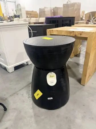 Prisma Side Accent Pedestak Table Black Round Shape Brand New