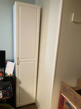 (2) White Storage Cabinets
