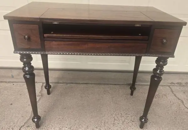 Rare Vintage 1930s Walnut Spinet Writing Desk