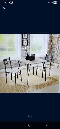 Furniture of America Kelle Transitional Metal 3-Piece Dining Set