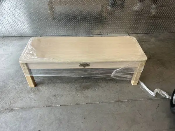 Whitewash light brown coffee table rectangular