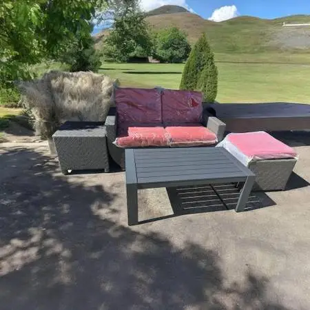 New 5pc outdoor patio furniture set sunbrella fabric