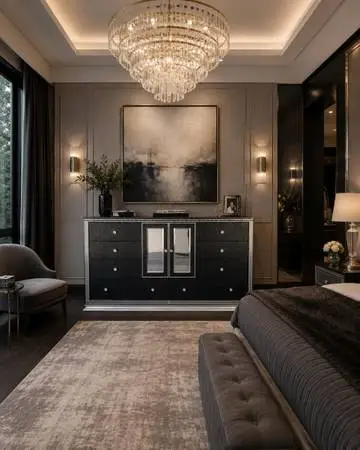Black large bling dresser