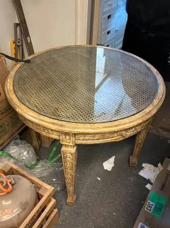 Beautiful Antique Hand Carved Round Accent Dining Table