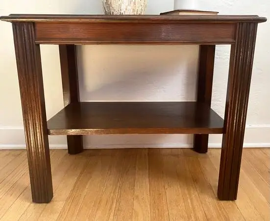 Vintage 2-Tier Wood End/Side Table By Barton Furniture Co