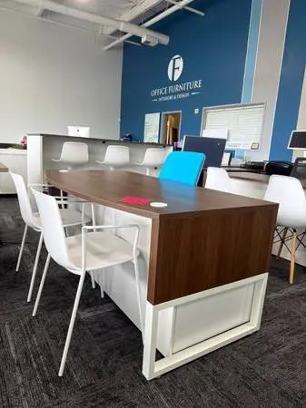 MODERN WALNUT AND WHITE DESKS
