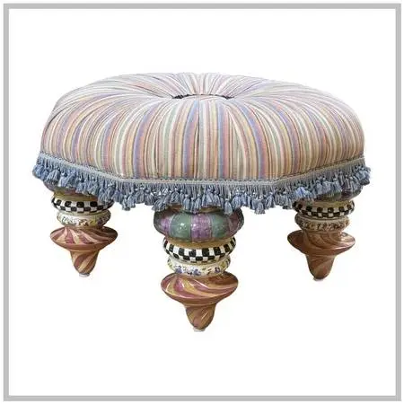 Mackenzie-childs On Wall Street Setting Seat, Ottoman