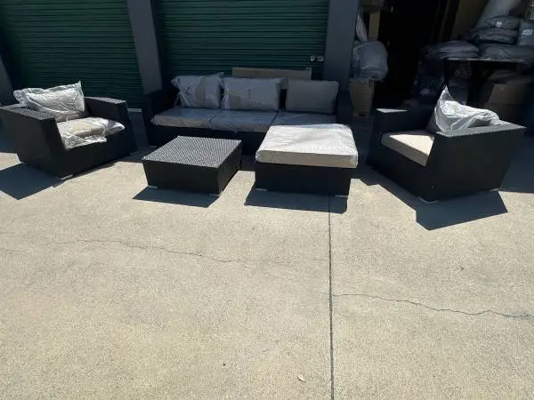 New outdoor patio furniture seating set sunbrella