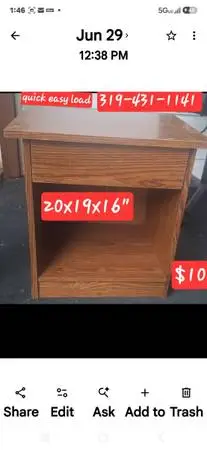 VERY NICE CLEAN BEDSIDE STAND WITH DRAWER. PRICED TO SELL. SUPER CONVENIENT SW C