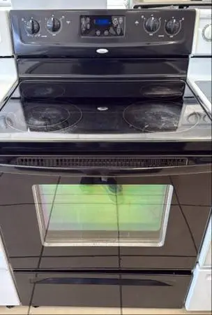STOVE GLASS TOP BLACK WHIRLPOOL