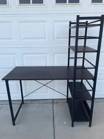 Bookcase Shelf Cabinet with Reading Desk