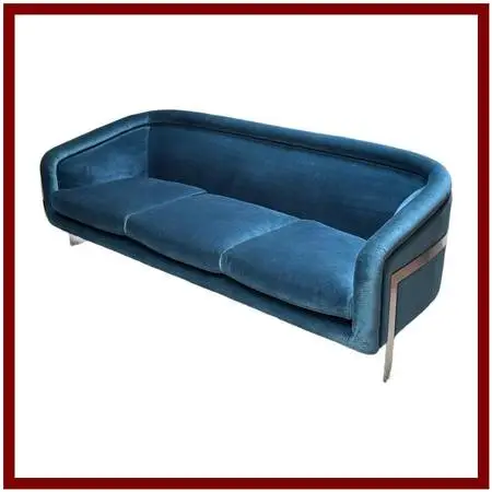 Jonathan Adler Bacharach Velvet Sofa, Peacock Blue