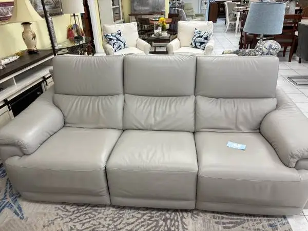 Natuzzi Light Gray Reclining Sofa