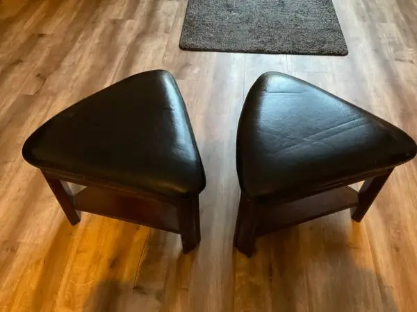 2 Vintage Roundhouse Furniture Celina Triangular Wedge Stools