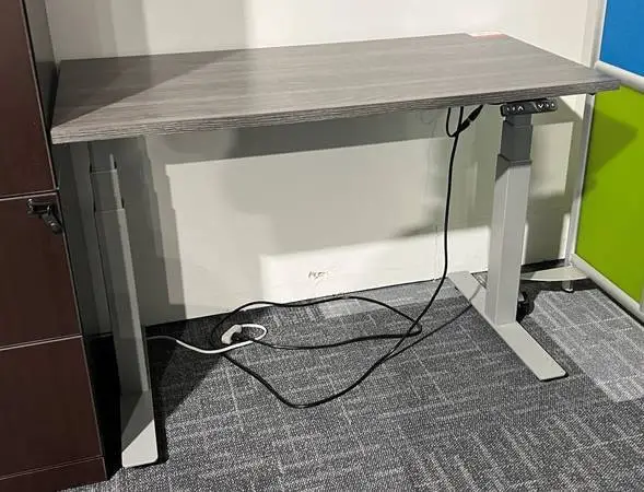 *2 NEW Height Adjustable Sit Standing Desk w/ LN 72w x 30d Gray Top