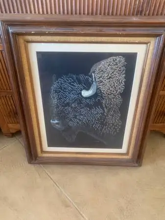 Bill Bernard Scratchboard Art Pieces Framed