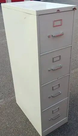 HON,4-Drawer,Letter-Size File Cabinet,Bisque,File Followers,Lock-Key