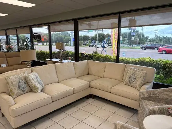 Three Piece Sectional with 4 Accent Pillows