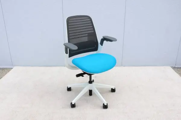 Steelcase New Series 1 Ergonomic Office Chair in Blue Fabric and Mesh
