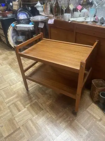 Vintage  mid century modern bar cart made in Denmark furbo