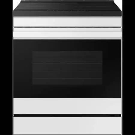 SAMSUNG 30 WHITE GLASS INDUCTION SLIDE IN RANGE (OUT OF BOX)