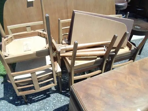 7 pc m/c table , 6 chairs